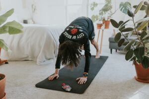 mom exercising as part of selfceare